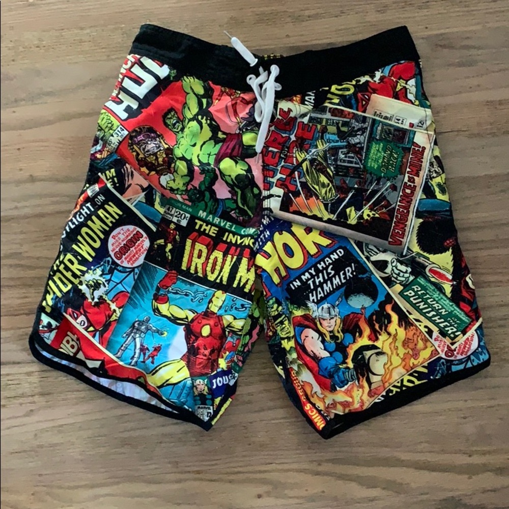 Superhero men’s swim trunks medium